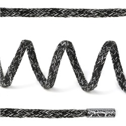 Шнурки TBY плоские 5мм арт.SLF034 длина 130 см цв.черный/белый уп. 2 шт