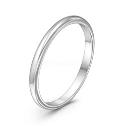 Кольцо узкое из серебра родированное 04-401-0010