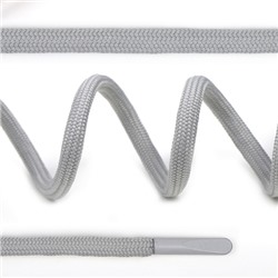 Шнурки круглые полиэфир 4 мм цв. св.серый S204 арт.TBY 7290-0036, длина 130 см уп. 2 шт