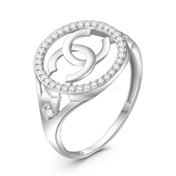 Кольцо из серебра с фианитами родированное К-4416-Р