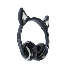 Наушники Qumo Party Cat, беспроводные, накладные, микрофон, BT v4.2, 360 мАч, чёрные