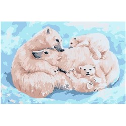 Картина по номерам PKD 79060 Все вместе. Семья белых медведей (Ольховая Юлия) 20*30 Эксклюзив