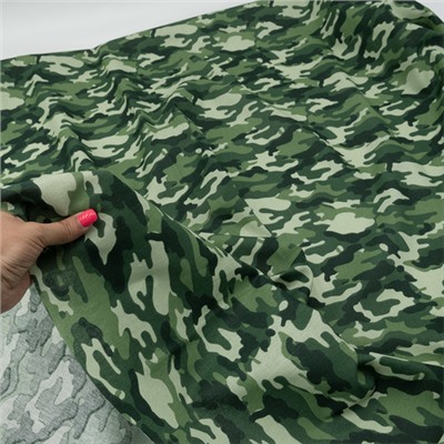 Ткань на отрез бязь камуфлированная 10490/2 цвет зеленый